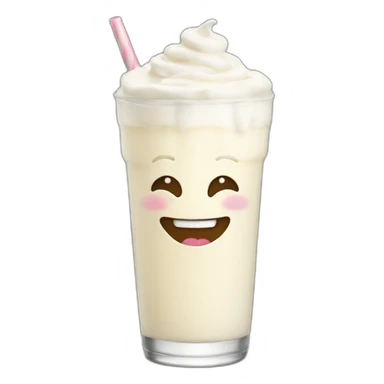 Tall vanilla milkshake smiling sticker