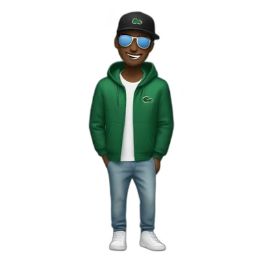 Guy using black lacoste in baile funk sticker