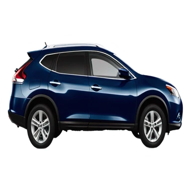 Car, dark blue 2014 Nissan Rogue Select, side shot sticker