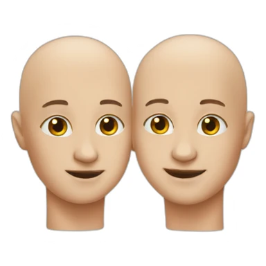 conjoined-twin bald heads sticker