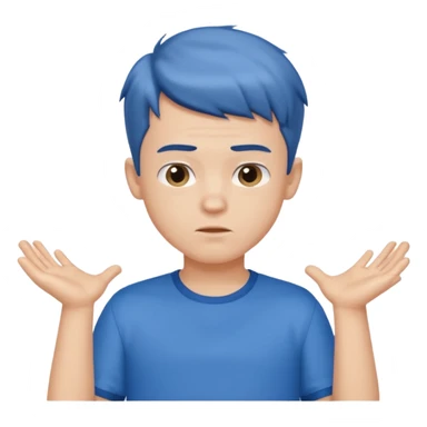 cute boy shrugging his shoulder, boy have good haircut puff style sticker