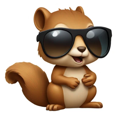 Blindsquirrel with dark sunglasses gets the acorn sticker