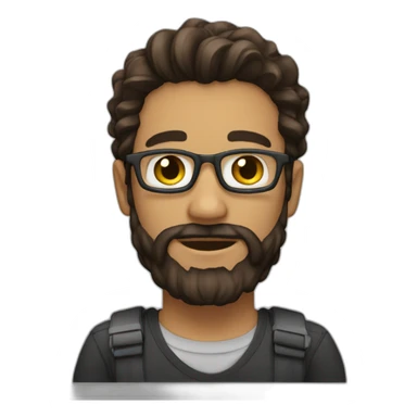 dev-beard-brunette-wavyhair-working sticker