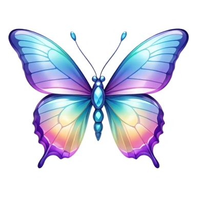 Transparent Shiny Glossy Pastel Gradient Hue Iridescent Crystal Butterfly sticker