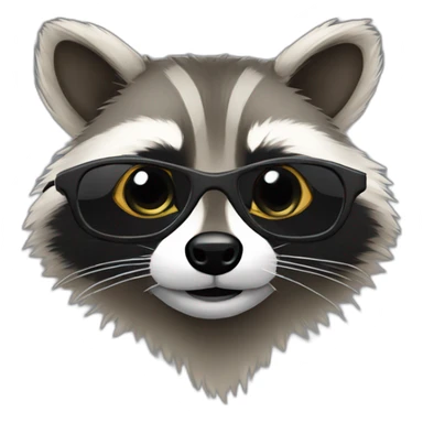 raccoon with tinted glasses sticker
