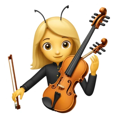 violin player bee sticker
