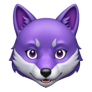 emoji of purple wolf sticker