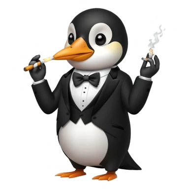 курящий пингвин sticker