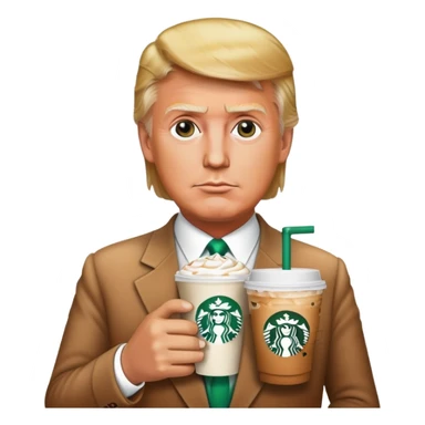 trump with stabucks drink sticker