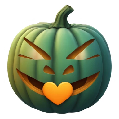 Pumpkin with heart sticker