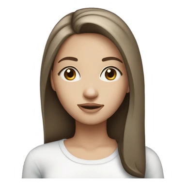 brunette girl with straight hair and blue eyes sticker