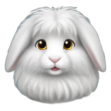 white and grey angora rabbit sticker