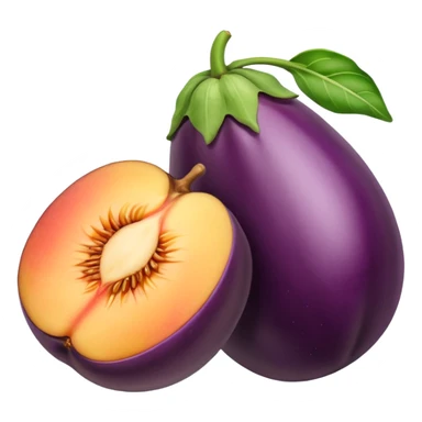 Eggplant and peaches on top sticker