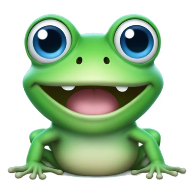 Happy frog with blue eyes sticker