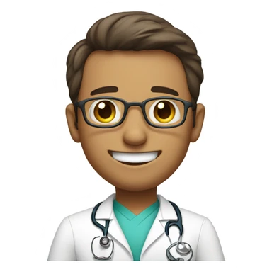 a doctor giving thanks  sticker