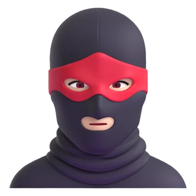 menacing robber with black and red balaclava sticker