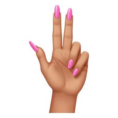 Brown hand sticking up middle finger with pink nail polish sticker