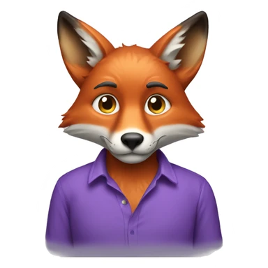 Fox wearing a purple shirt saying BW sticker