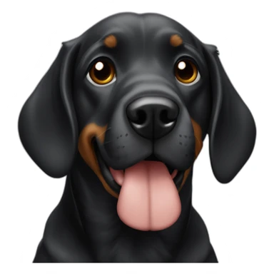 rosto cachorro salsicha preto com bolinha sticker