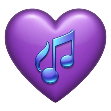 purple heart with a music note sticker
