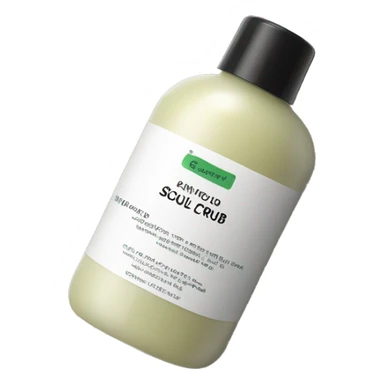 bottle of scalp scrub with label sticker