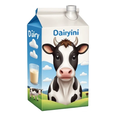 milk box with a cow on it sticker