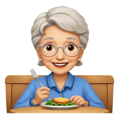 conversación dentro de un restaurant  dos personas y una de las persoans sea una abuela sticker