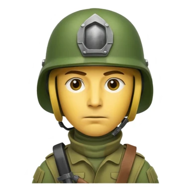 Soldier just face no body generic yellow skin with a BLANK  gunner helmet that IS GREEN AND has NO FUCKING ISIGNIA ON THE HELMET sticker