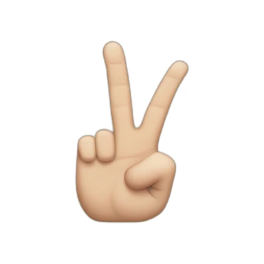 index finger and middle finger up sticker