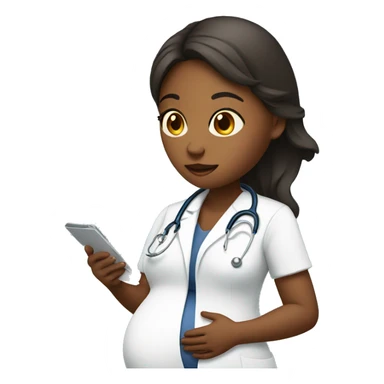 pregnant girl talking to doctor sticker