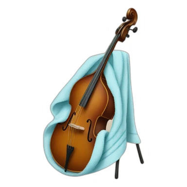 upright bass in a towel  sticker