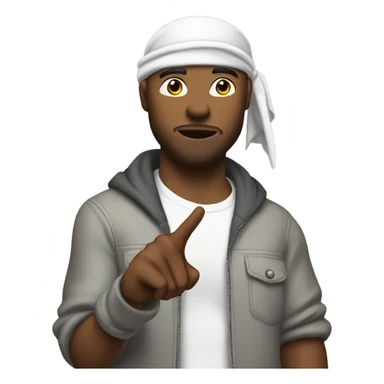 A gangster with durag on that saggs his pans and doese a pistol jesture sticker