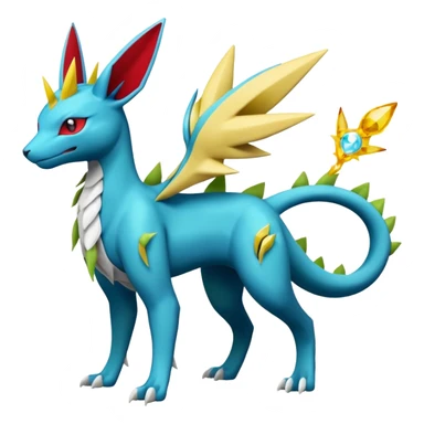 Salamence-Cresselia-Zygarde-Electrike-Jolteon-Fakémon-fusion, full body sticker