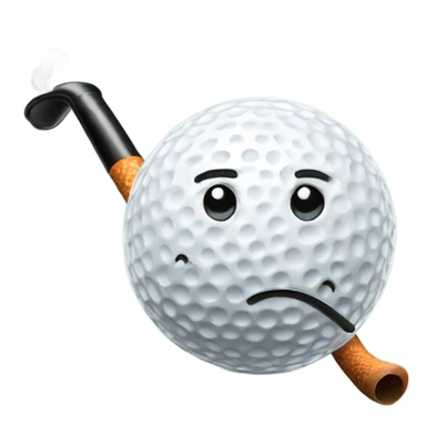 A giant golf ball smokin a pipe sticker