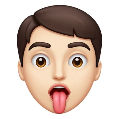 Tongue sticking out with eyebrows raised sticker