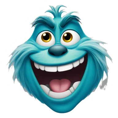 blue smiling grinch sticker