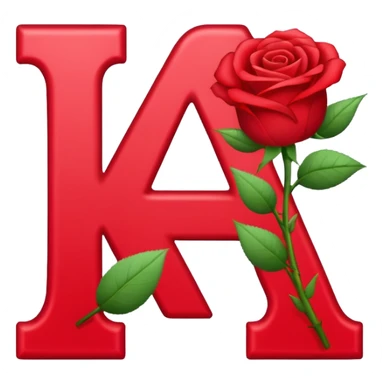 Letra A con rosas rojas sticker