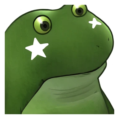 A green chubby star sticker