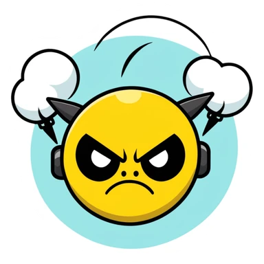 Angry face with steam coming from ears sticker