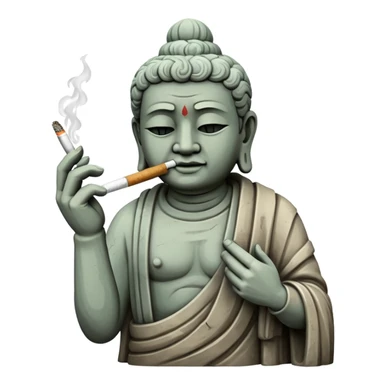 moyai with cigarette sticker