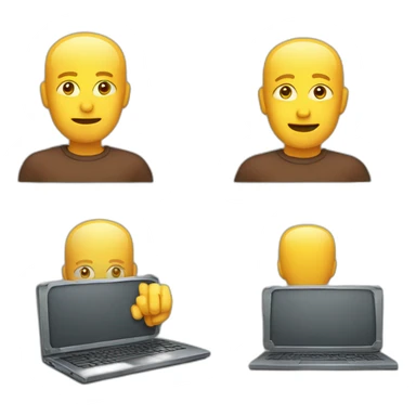 développeur web avec son pc sticker