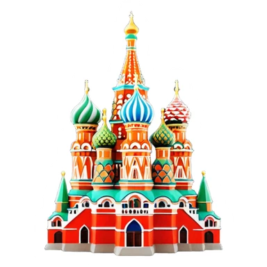 Moscow St. Basil's Cathedral in the form of a figurine souvenir sticker