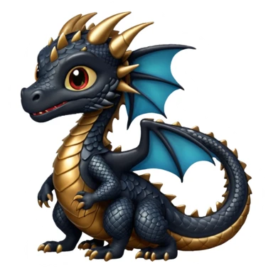 baby black dragon sticker