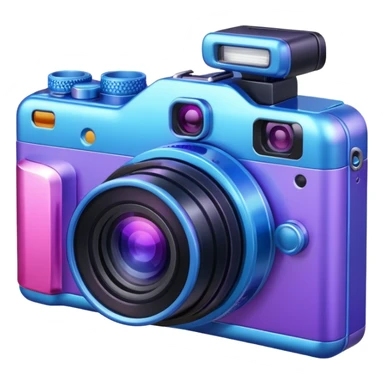 camera purple pink blue sticker