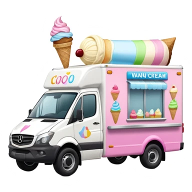 Extended length body Sprinter 4500 van high roof delivery truck ice cream mobile  sticker
