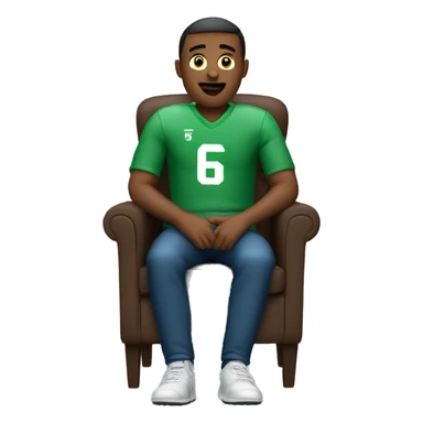 man sitting in chair watching football sticker