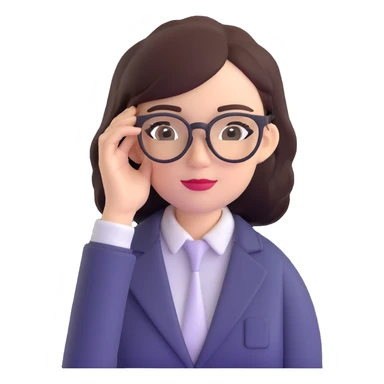 business lady with black rimmed glasses sticker