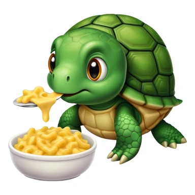 sad turtle eating mac and cheese sticker
