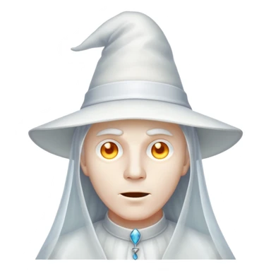 Pointy hat white ghost man sticker