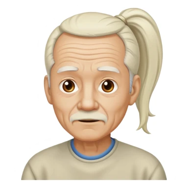 Old man with long white pony tail sticker